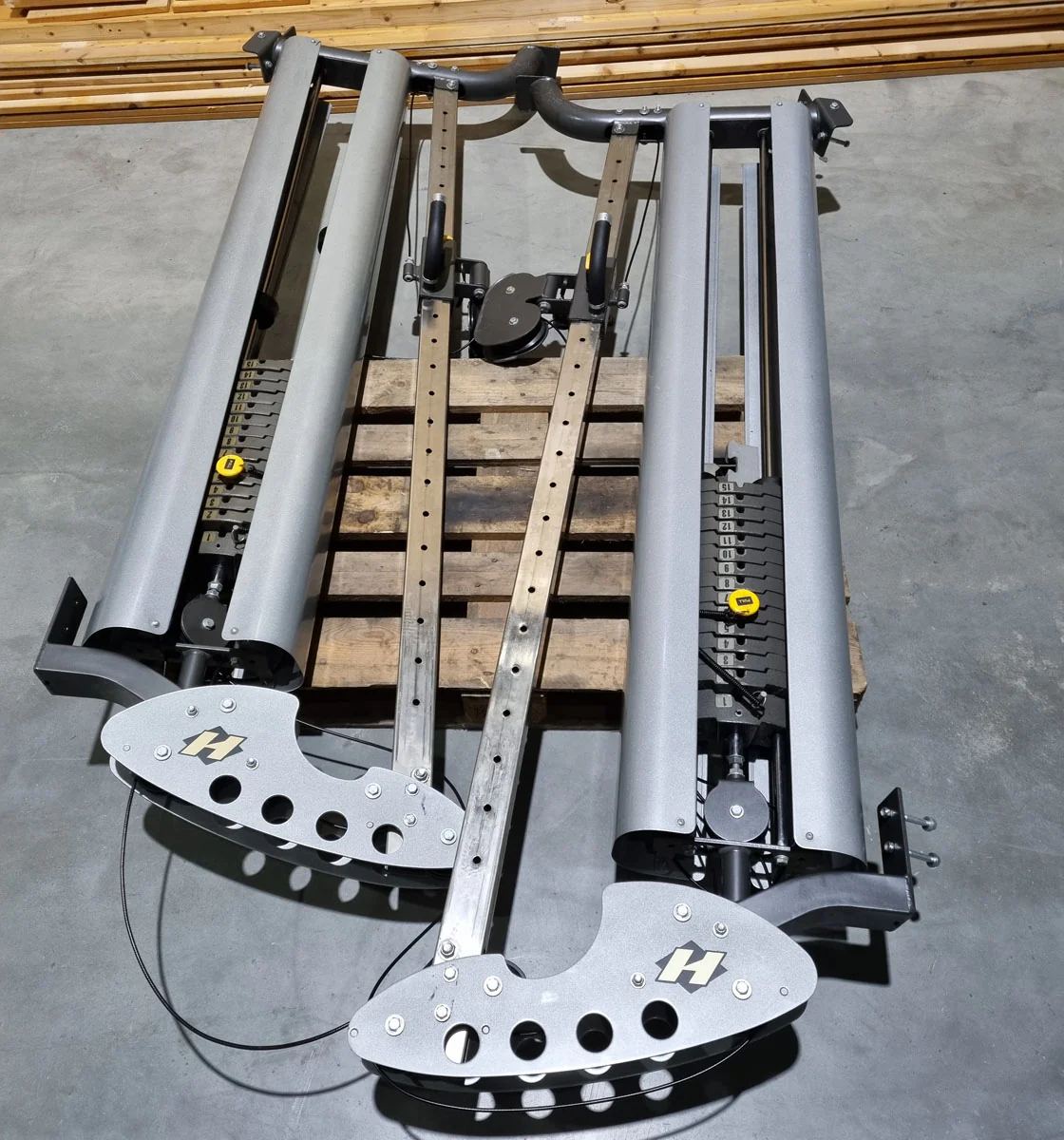 Hoist PTS 3D Multipresse mit Kabelzug Crossover, Max Rack Smith Machine with Cable Crossover, Dual Adjustable Pulley DAP, Rahmenfarbe Silber, gebrauchter - überholter Zustand - Image 6