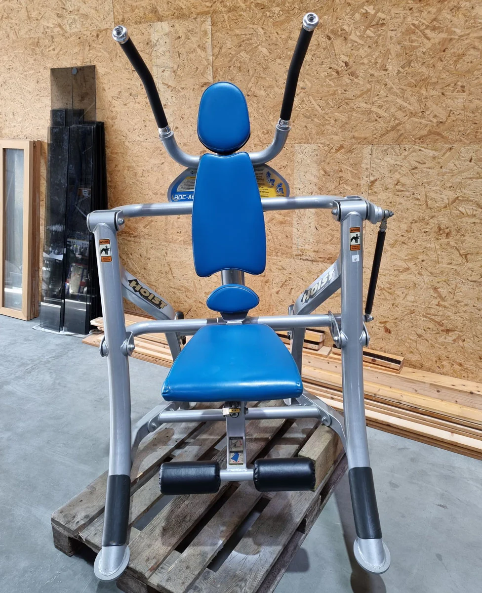 Hoist Roc-Abs Machine, Bauchmaschine Roc it Serie, Abdominal Crunch, Plate loaded, Rotation, Rahmenfarbe Silber, Polsterfarbe Blau, gebraucht - überholter Zustand - Image 3