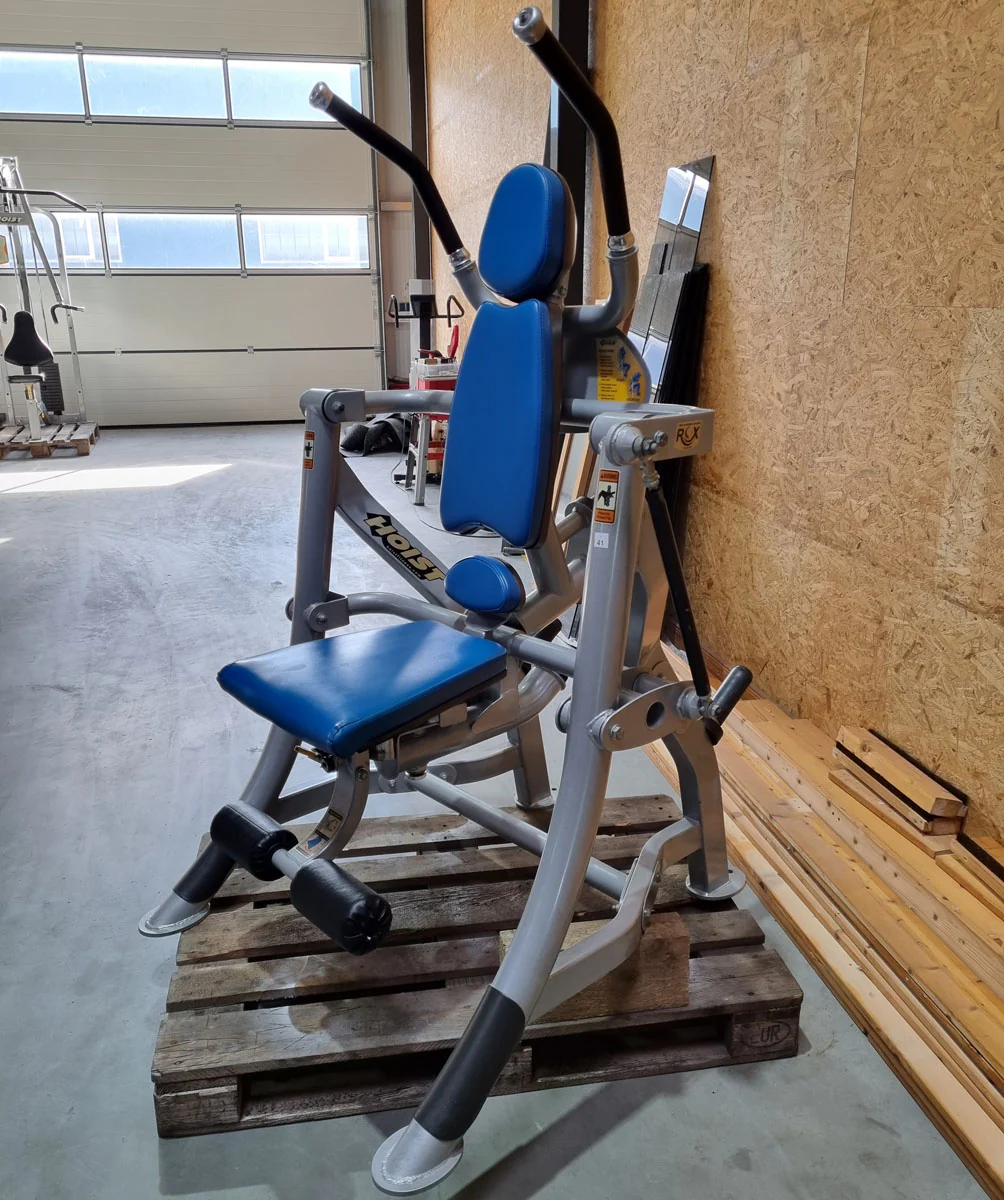 Hoist Roc-Abs Machine, Bauchmaschine Roc it Serie, Abdominal Crunch, Plate loaded, Rotation, Rahmenfarbe Silber, Polsterfarbe Blau, gebraucht - überholter Zustand - Image 4
