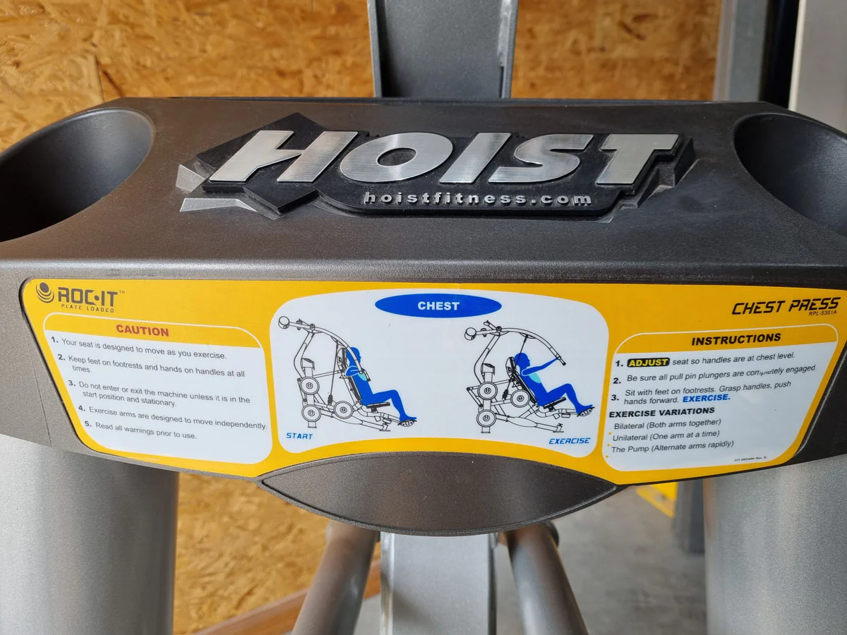 Hoist Roc-IT Chestpress, RPL-5301 Bankdrückmaschine, Brustpresse, Roc IT Plate loaded Serie, Rahmenfarbe Silber, gebraucht - überholter Zustand - Image 4