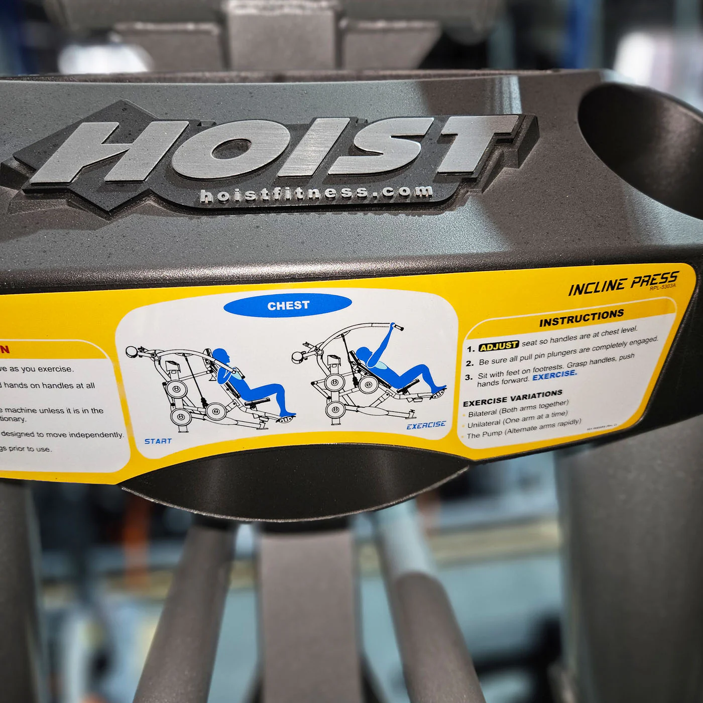 Hoist Roc-IT Incline Chestpress, RPL-5303 Bankdrückmaschine Schräg, schräge Brustpresse, Roc IT Plate loaded Serie, Rahmenfarbe Silber, gebraucht - überholter Zustand - Image 4