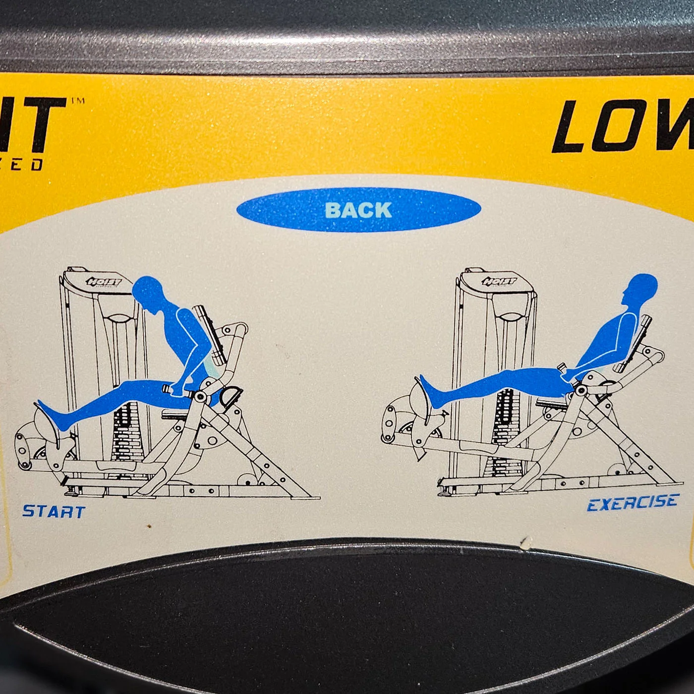 Hoist Roc-IT Low Back RS1204, Lower Back, Rückenstreckermaschine, Unterer Rücken, Roc IT Selectorized Serie mit Steckgewichten, Vorgänger vom RS-2204, Rahmenfarbe Silber, gebraucht - überholter Zustand - Image 4