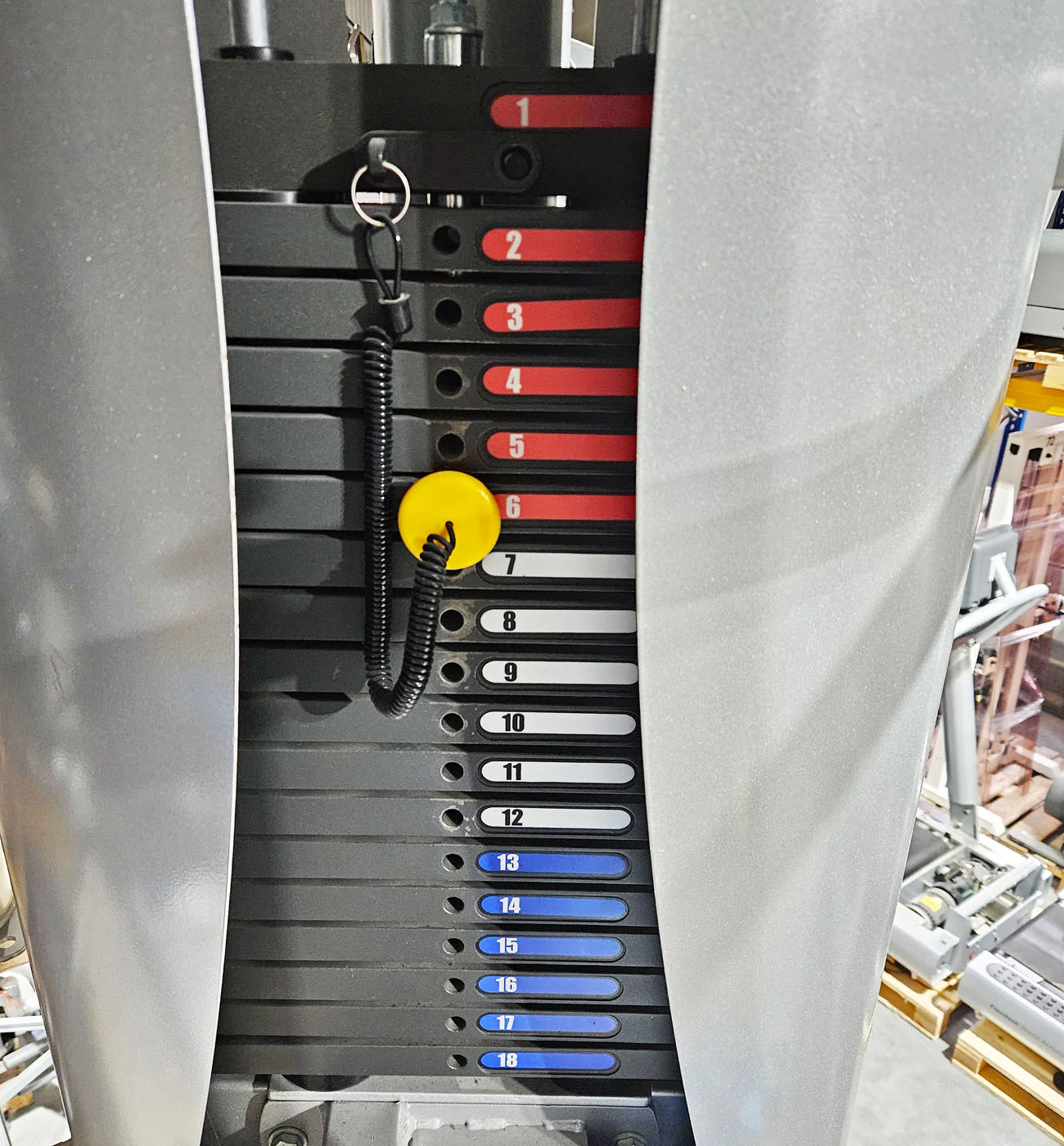 Hoist Roc-IT Low Back RS1204, Lower Back, Rückenstreckermaschine, Unterer Rücken, Roc IT Selectorized Serie mit Steckgewichten, Vorgänger vom RS-2204, Rahmenfarbe Silber, gebraucht - überholter Zustand - Image 5