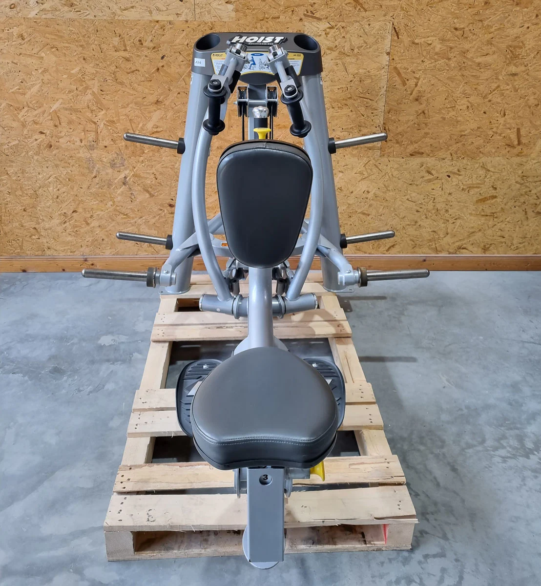 Hoist Roc-IT Mid Row, RPL-5203 Rudermaschine mit Bruststütze, Lat-Rudern, Roc IT Plate loaded Serie, Rahmenfarbe Silber, gebraucht - überholter Zustand - Image 2