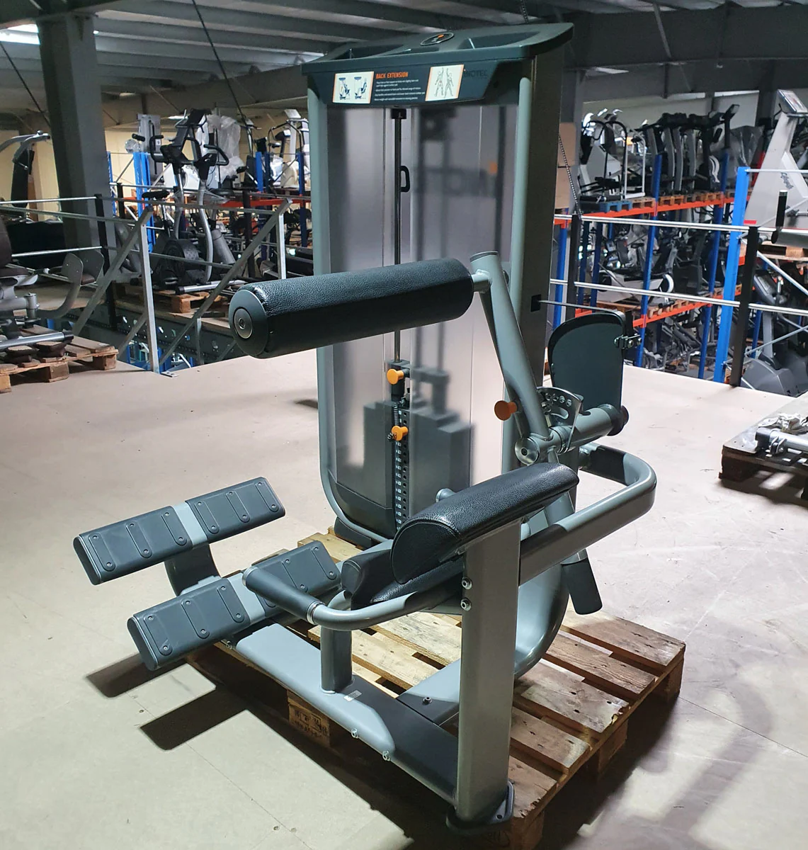 Inotec Rückenstreckermaschine, Hyperextension, Back Extension, Rahmenfarbe Silber, Polsterfarbe Schwarz, gebraucht - überholter Zustand - Image 3