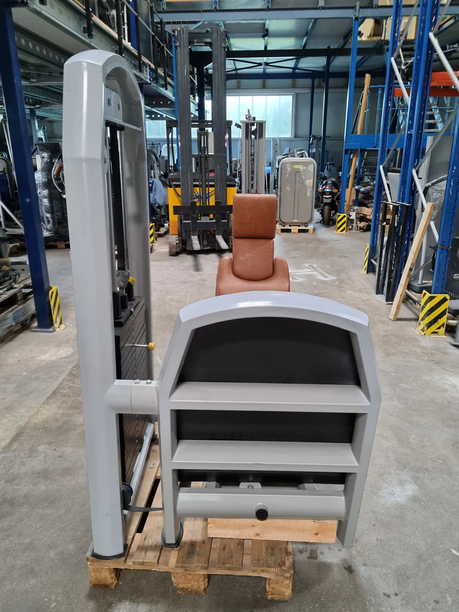 Jimsa Beinpresse sitzend, Leg Press, 220kg, Rahmenfarbe Silber, Polsterfarbe Braun, gebraucht - überholter Zustand - Image 7