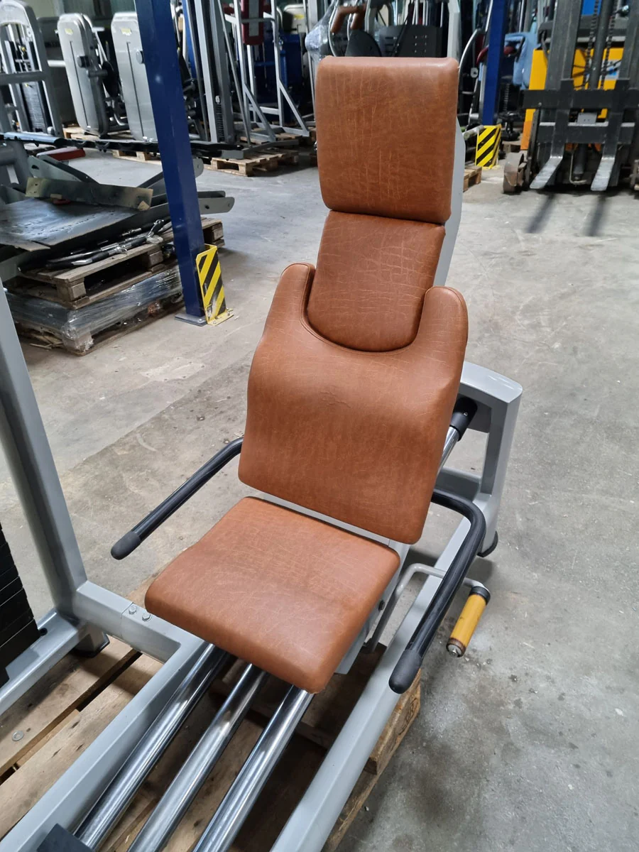 Jimsa Beinpresse sitzend, Leg Press, 220kg, Rahmenfarbe Silber, Polsterfarbe Braun, gebraucht - überholter Zustand - Image 8