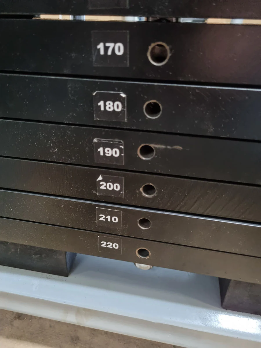 Jimsa Beinpresse sitzend, Leg Press, 220kg, Rahmenfarbe Silber, Polsterfarbe Braun, gebraucht - überholter Zustand - Image 9