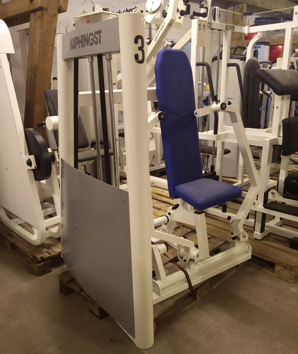 Kaphingst Bankdrückmaschine, Brustpresse, drehbare Griffe, MPG, Farbe Weiß, gebraucht - überholter Zustand - Image 2