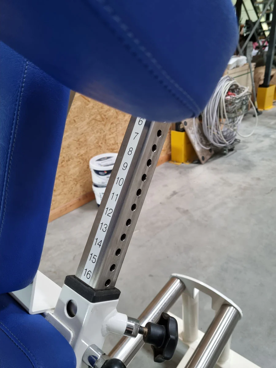 Kaphingst Funktionsstemme, verstellbare Beinpresse, mit Kippkreisel, MPG, Rahmenfarbe Weiß, Polsterfarbe Blau, gebraucht - überholter Zustand - Image 15