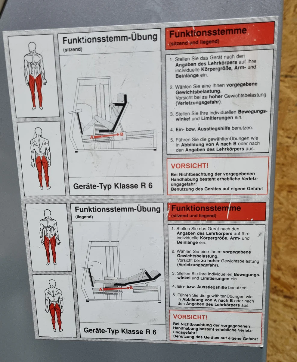 Kaphingst Funktionsstemme, verstellbare Beinpresse, mit Kippkreisel, MPG, Rahmenfarbe Weiß, Polsterfarbe Türkis, gebraucht - überholter Zustand - Image 9