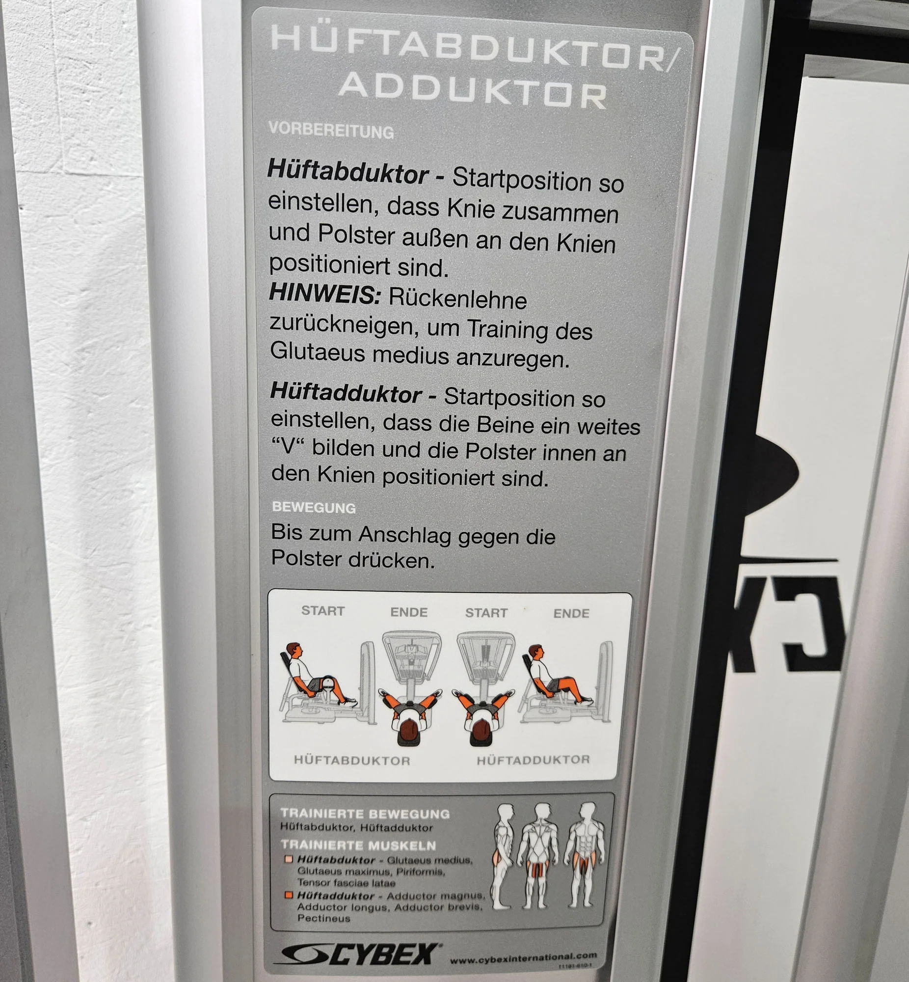 Cybex Eagle Abduktoren und Adduktoren Kombimaschine 2 in 1 - Hip Abduction and Hip Adduction, Rahmenfarbe Silber, Polsterfarbe Schwarz, gebraucht - überholter Zustand - Image 11