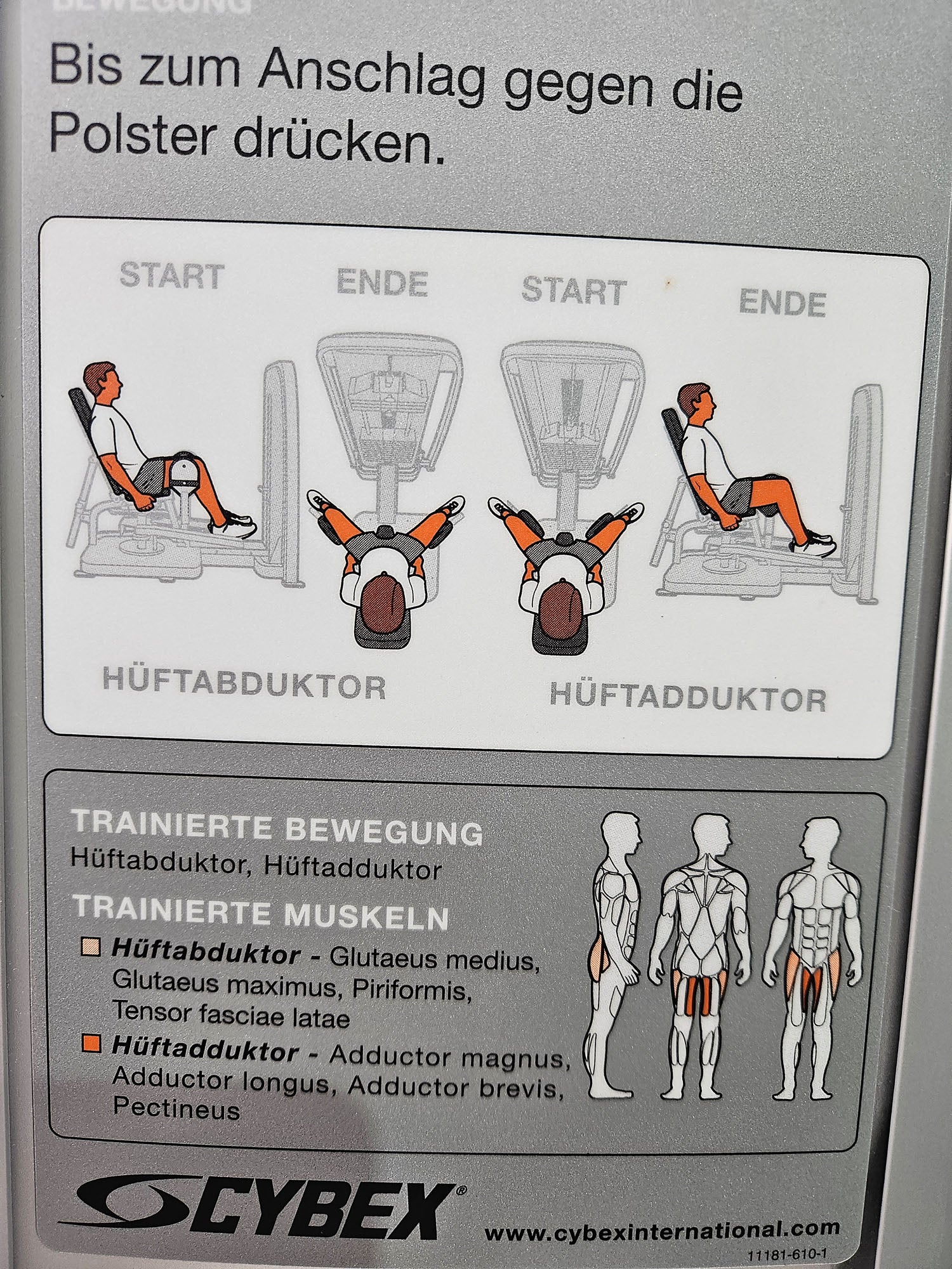 Cybex Eagle Abduktoren und Adduktoren Kombimaschine 2 in 1 - Hip Abduction and Hip Adduction, Rahmenfarbe Silber, Polsterfarbe Schwarz, gebraucht - überholter Zustand - Image 12