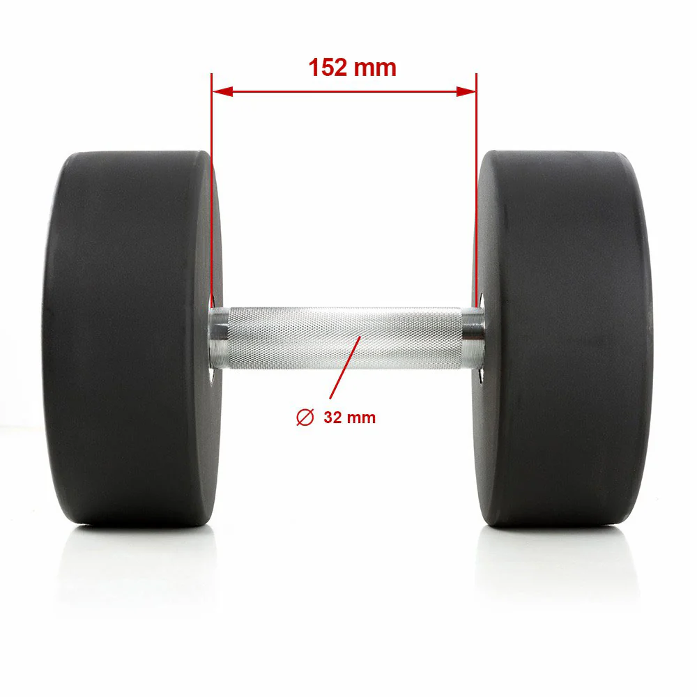 Kurzhantelsatz 5 - 40 kg, in 2,5kg Stufen, Polyurethan PU (ähnlich Gummi), 15 Hantelpaare im Set - NEU - Image 5