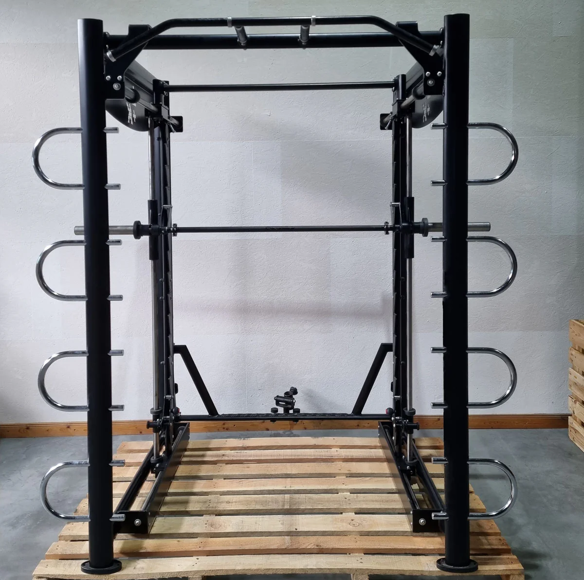 L+K Multi-Rack 272E, 3D Multipresse Rack, Smith Machine, Dips und Klimmzug Möglichkeiten, Rahmenfarbe Schwarz, gebraucht - überholter Zustand - Image 5