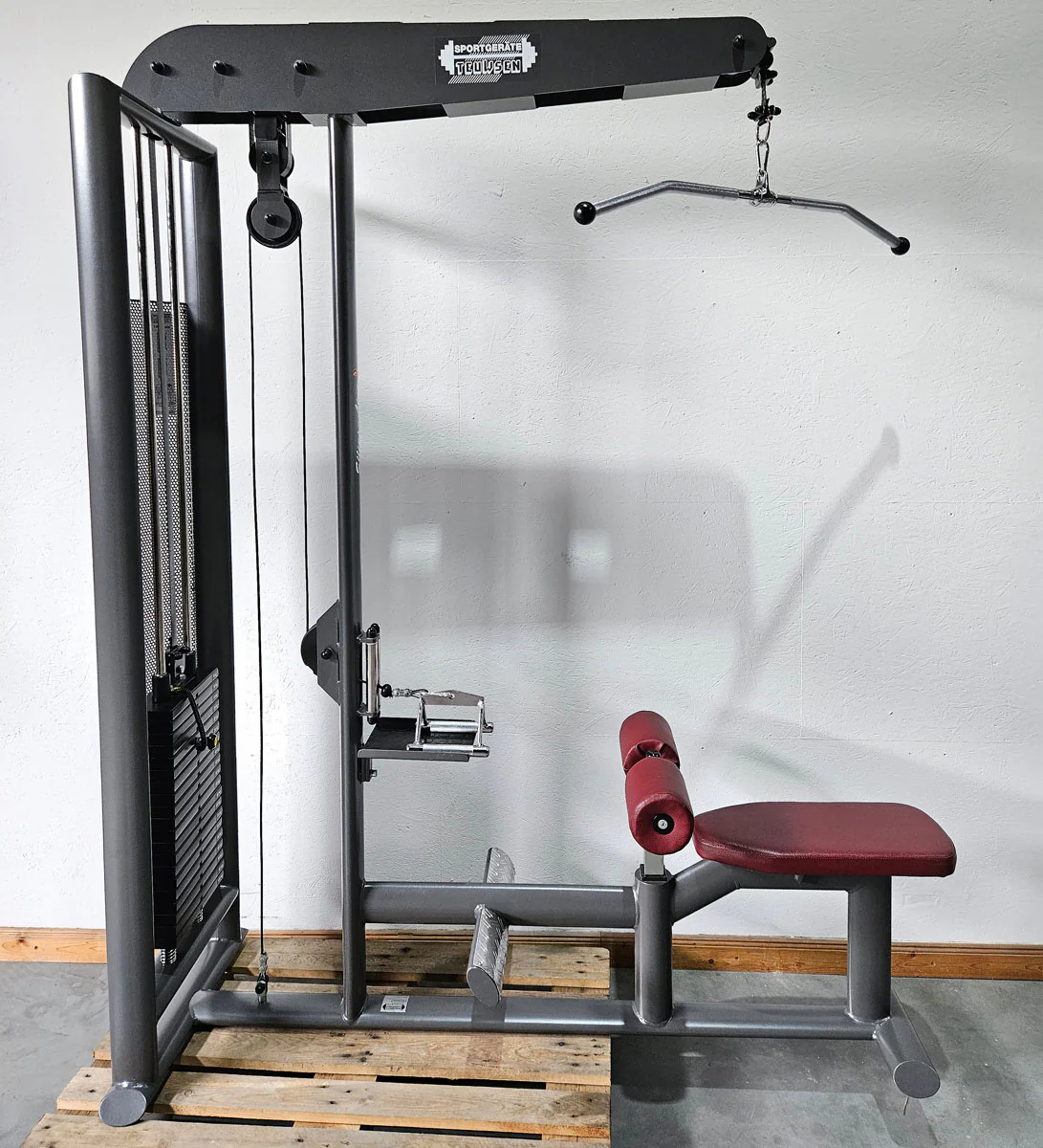 Latzug und Rudern Long Pulley 2 in 1 Kombigerät, Lat-, Ruderzug (Kombigerät) T 492b, Teuwsen Sportgeräte, Rahmen Anthrazit, gebraucht - überholter Zustand - Image 3