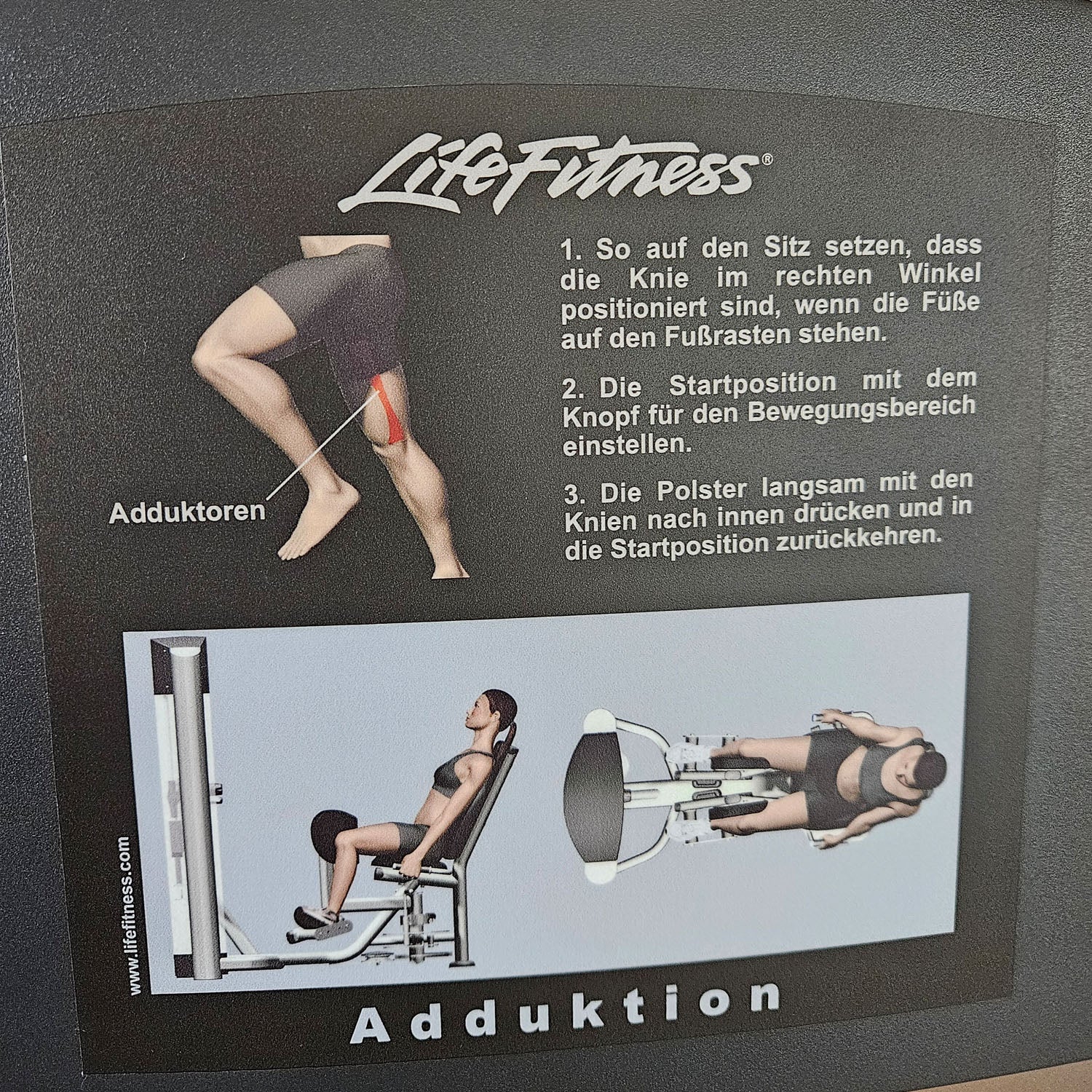 Life Fitness 2er Set = Abduktoren und Adduktorenmaschine, Hip Abduction und Hip Adduction Set, Signature Series, Rahmenfarbe Silber, gebraucht - überholter Zustand - Image 16