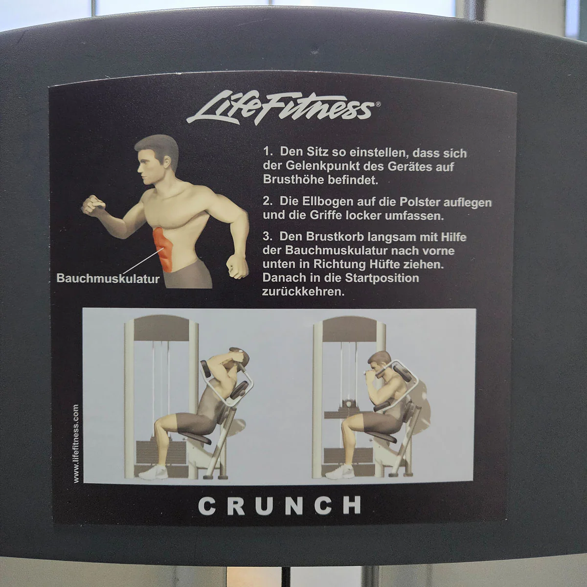 Life Fitness Abdominal Crunch, Bauchmaschine, Bauchmuskelmaschine, Abs Crunch, Signature Series, Rahmenfarbe Silber, gebraucht - überholter Zustand - Image 6