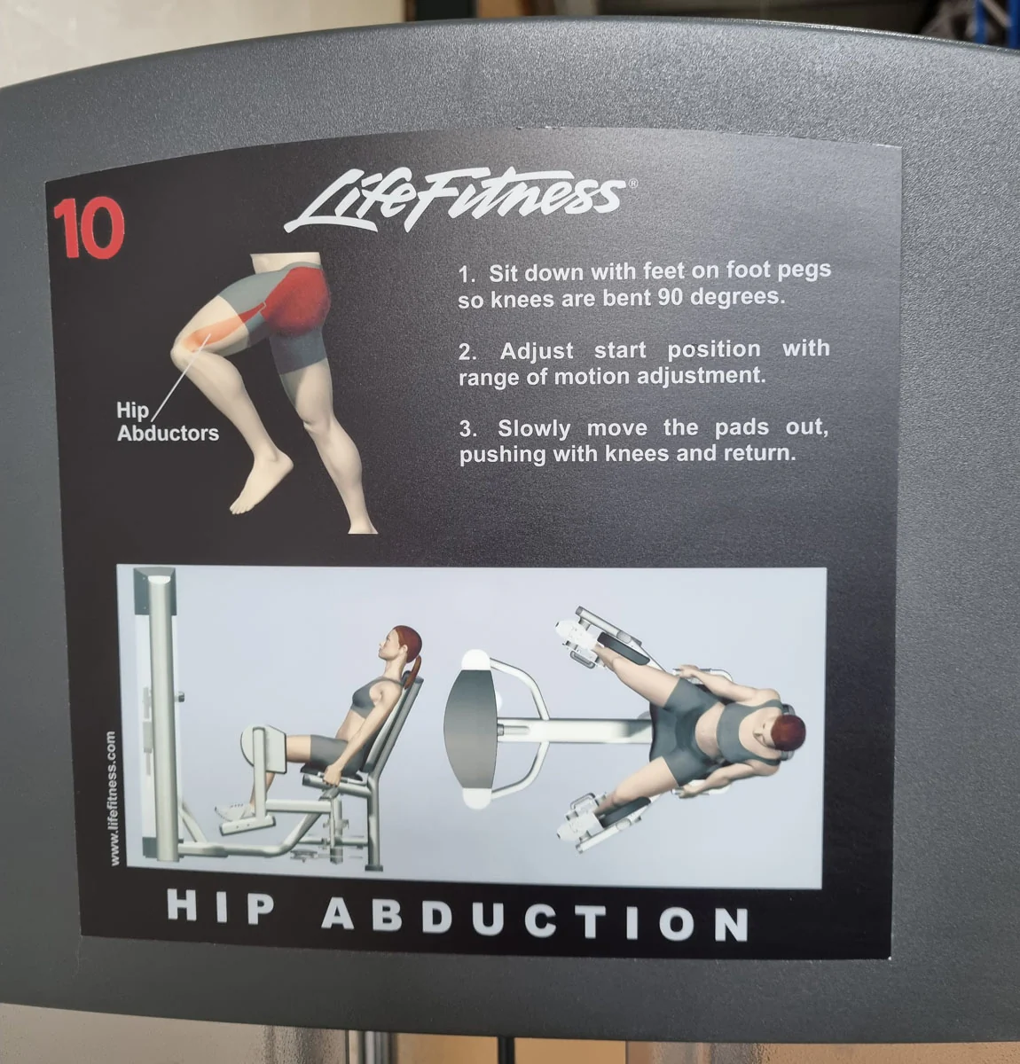 Life Fitness Abduktorenmaschine, Hip Abduction Abductor, Signature Series, Rahmenfarbe Silber, gebraucht - überholter Zustand - Image 7