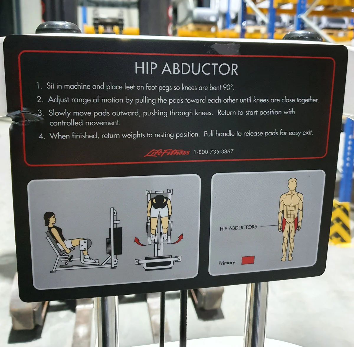 Life Fitness Abduktorenmaschine, Hip Abductor Rahmen Weiß, Polster Schwarz, gebraucht - überholter Zustand - Image 9