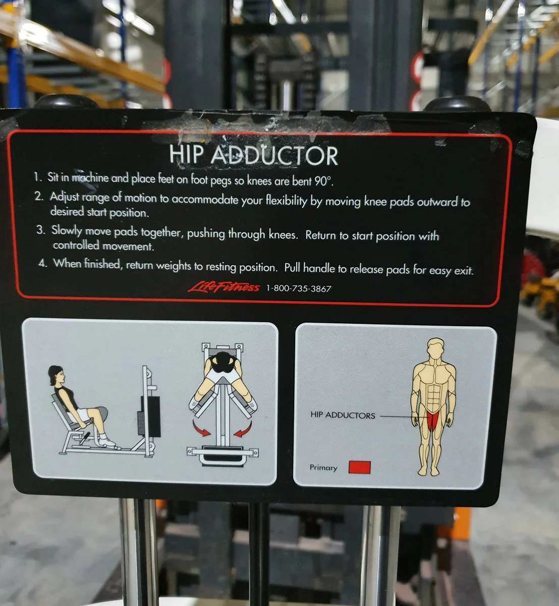 Life Fitness Adduktorenmaschine, Hip Adductor - Rahmen Weiß, Polster Schwarz, gebraucht - überholter Zustand - Image 4