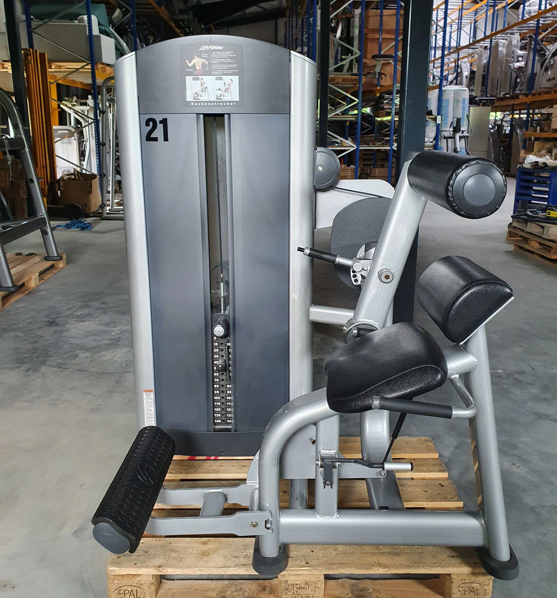 Life Fitness Back Extension, Rückenstreckermaschine, Hyperextension, Signature Series, Rahmenfarbe Silber, Polsterfarbe Schwarz, gebraucht - überholter Zustand - Image 2