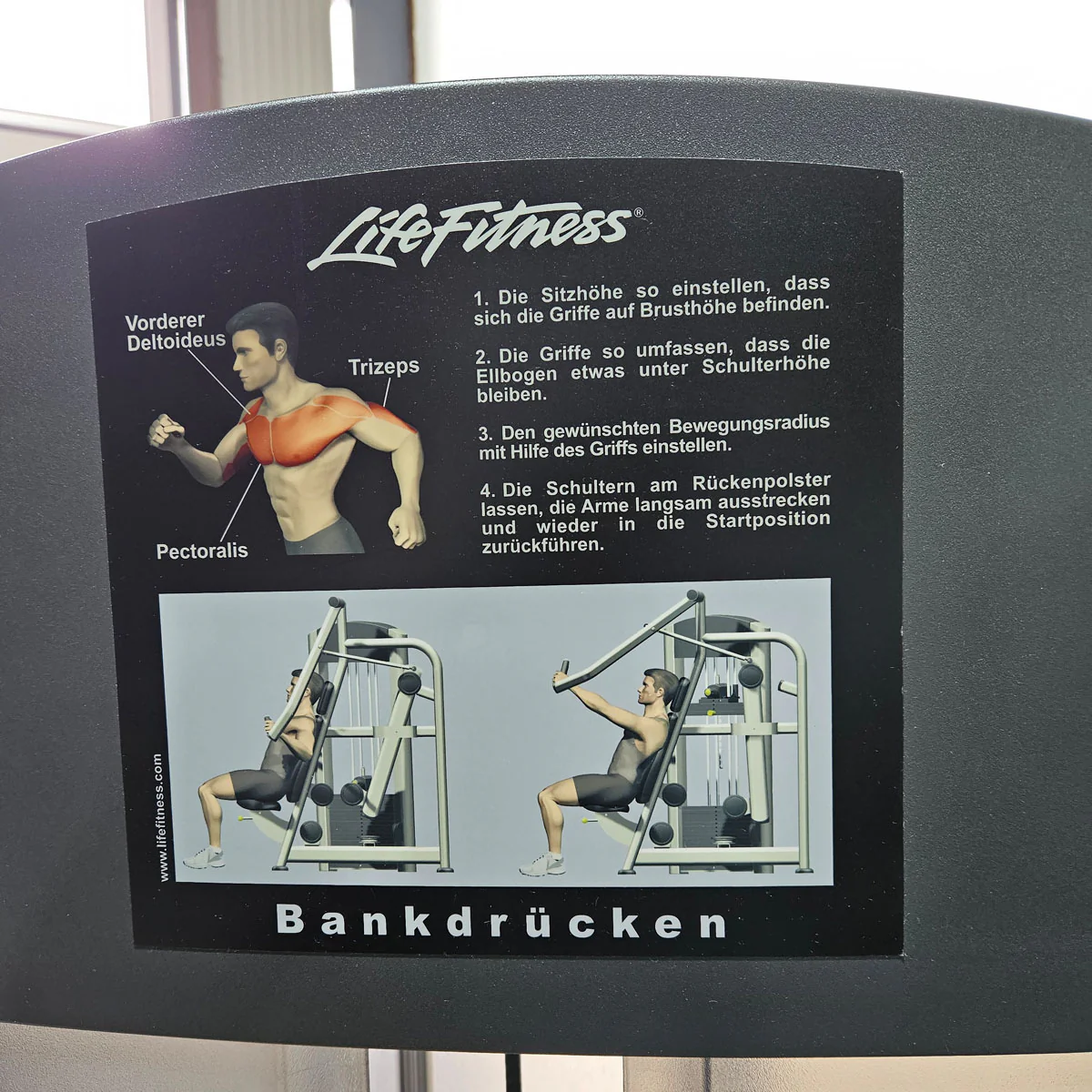 Life Fitness Bankdrücken, ChestPress, Brustpresse, Bankdrückmaschine, 145kg Gewichtsblock, Signature Series, Rahmenfarbe Silber, gebraucht - überholter Zustand - Image 6
