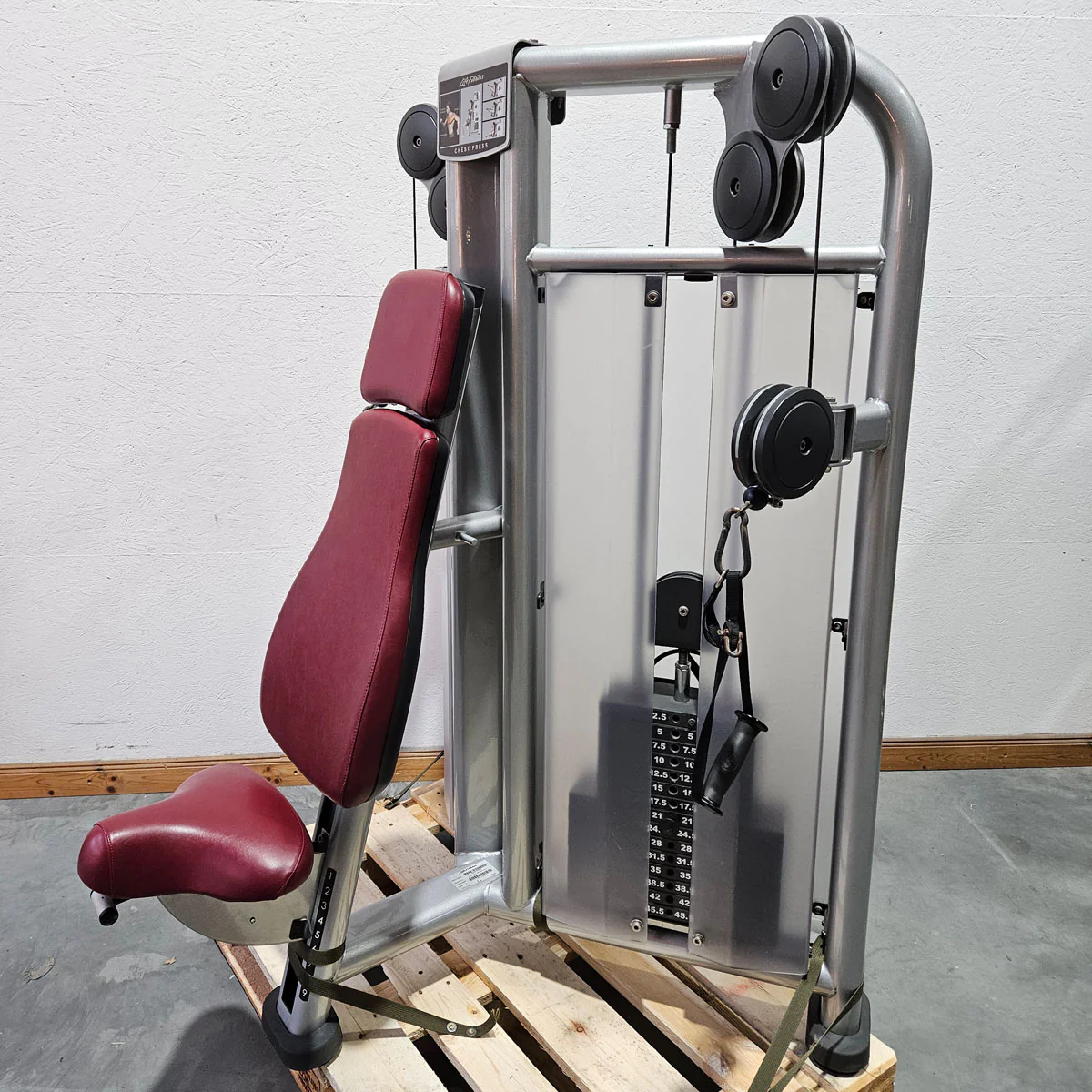 Life Fitness Chest Press, Bankdrückmaschine Dual Bilateral, Brustpresse mit drehbaren Griffen, Signature Series, Rahmenfarbe Silber, gebraucht - überholter Zustand - Image 3