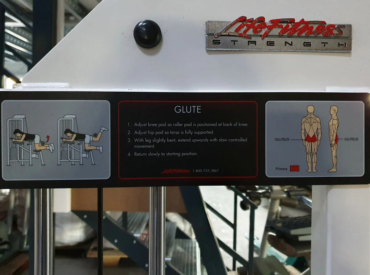Life Fitness Gluteusmaschine, Pomaschine liegend, Glute - Rahmen Weiß, Polster Schwarz, gebraucht - überholter Zustand - Image 9