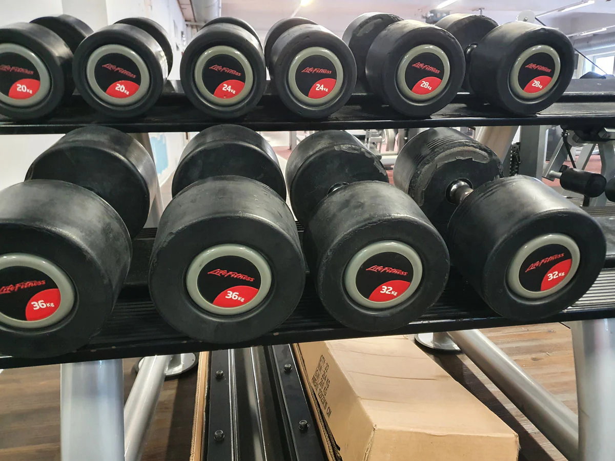 Life Fitness Hantelsatz, gummiert, 2kg bis 40kg in 2kg und 2,5kg Stufen, gebraucht - Image 4