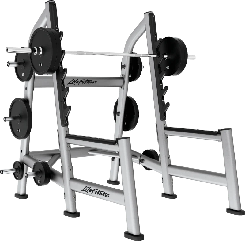Life Fitness Kniebeugeständer, Olympic Squat Rack SOSR, Signature Serie, Rahmenfarbe Silber, gebraucht - überholter Zustand - Image 2