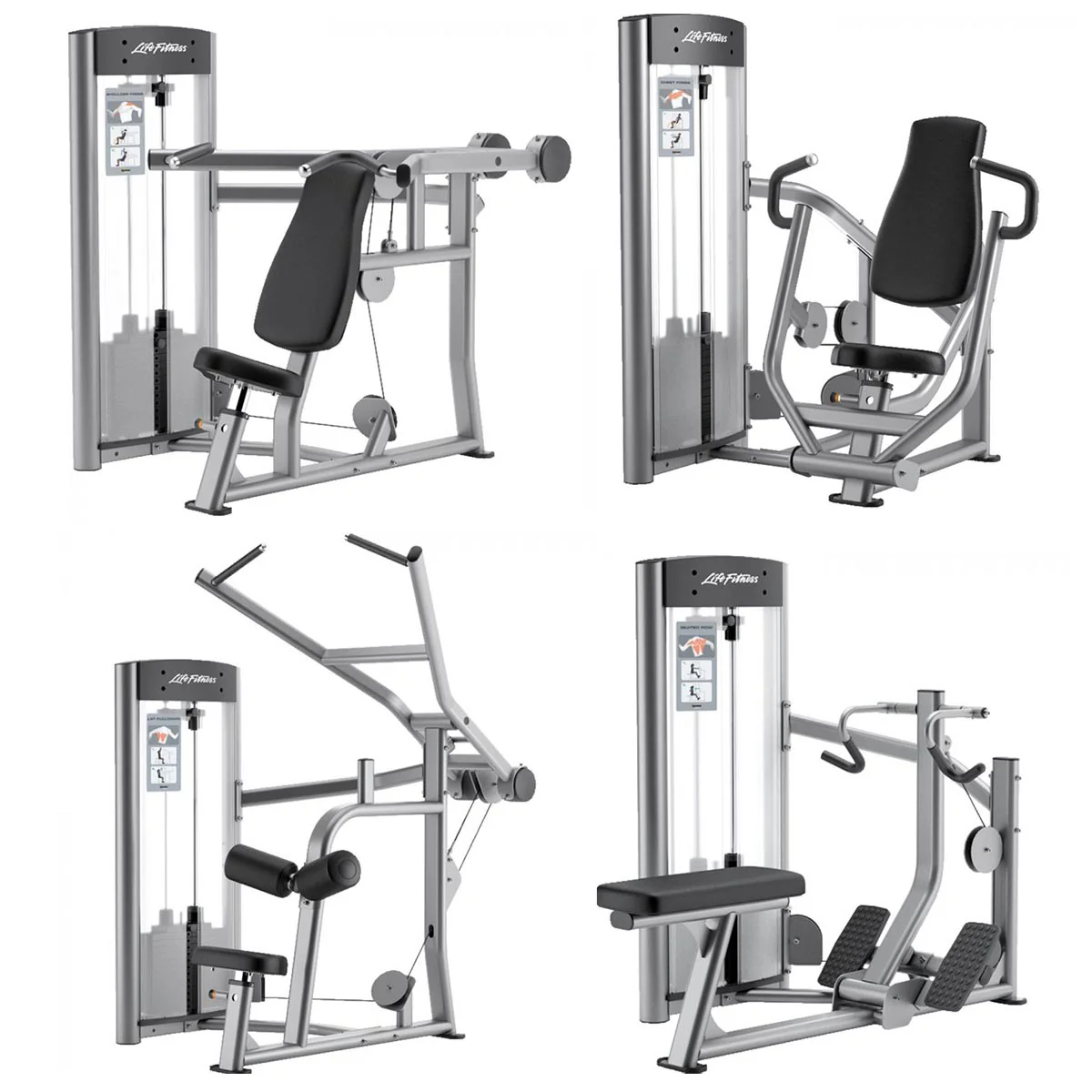 Life Fitness Optima Series - 12 Kraftgeräte im Set, 14 Trainingsstationen, Farbe Silber, gebraucht - überholter Zustand - Image 2