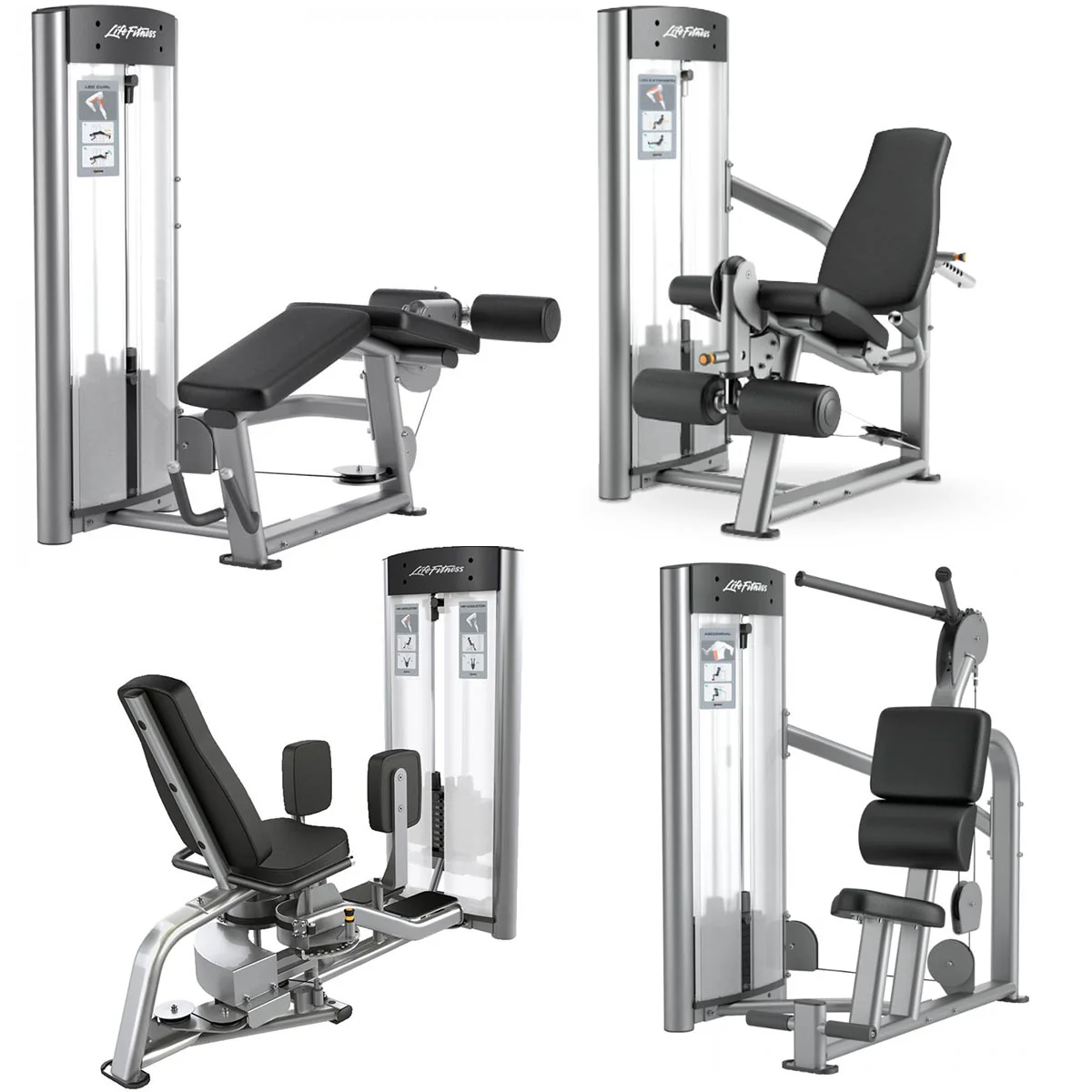 Life Fitness Optima Series - 12 Kraftgeräte im Set, 14 Trainingsstationen, Farbe Silber, gebraucht - überholter Zustand - Image 3