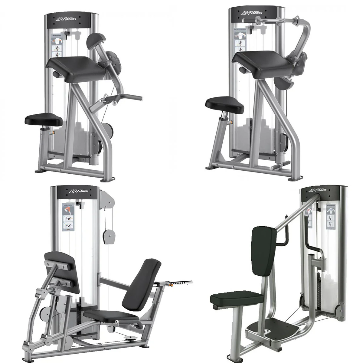 Life Fitness Optima Series - 12 Kraftgeräte im Set, 14 Trainingsstationen, Farbe Silber, gebraucht - überholter Zustand - Image 4