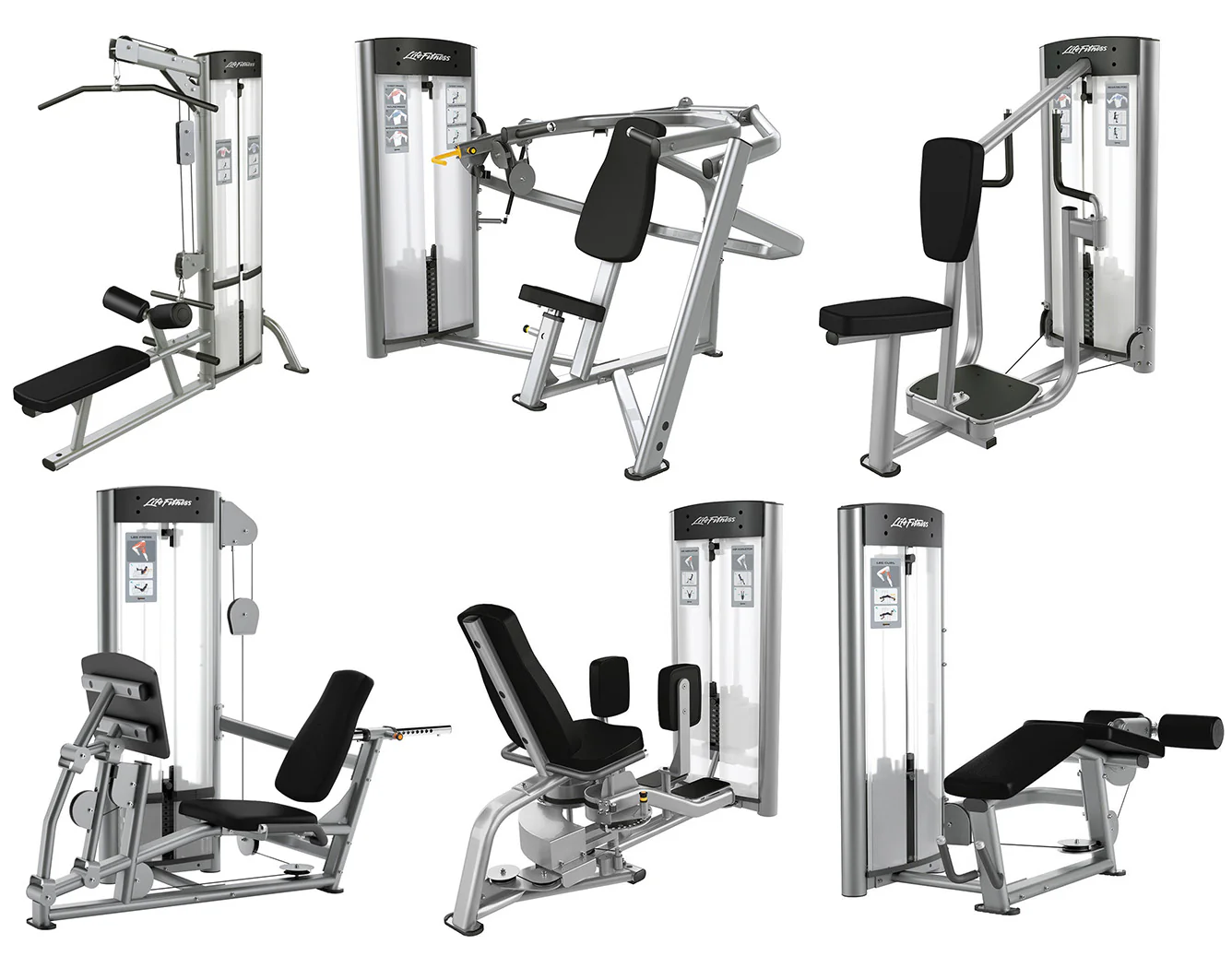 Life Fitness Optima Series - 2 in 1 Kombigeräte - 6 Kraftgeräte im Set, perfekt für Hotel, Firmenfitness, Verein oder kleiner Fitnessraum, gebraucht - Image 15
