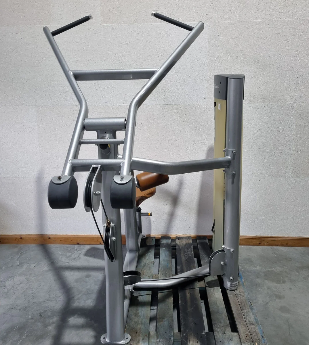Life Fitness Optima Series Latissimuszug, Latzug, Lat Pulldown OSPD, Rahmenfarbe Silber, Polsterfarbe Braun, gebrauchter - überholter Zustand - Image 3