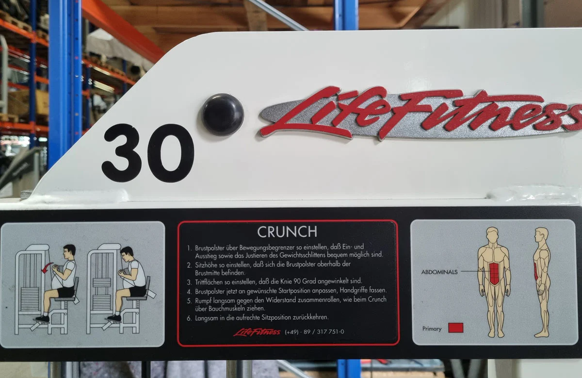 Life Fitness Pro 2 Bauchmaschine, Ab Crunch, Bauchbeuger, Abdominal Crunch, Rahmenfarbe Weiß, Polsterfarbe Schwarz, gebraucht - überholter Zustand - Image 10