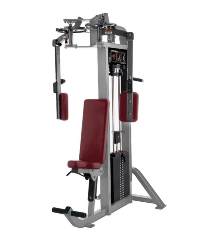 Life Fitness Pro 2 Butterfly, Pectoral Fly Hammer Strenght, Rahmenfarbe Silber, Polsterfarbe Rot, gebraucht - überholter Zustand - Image 12