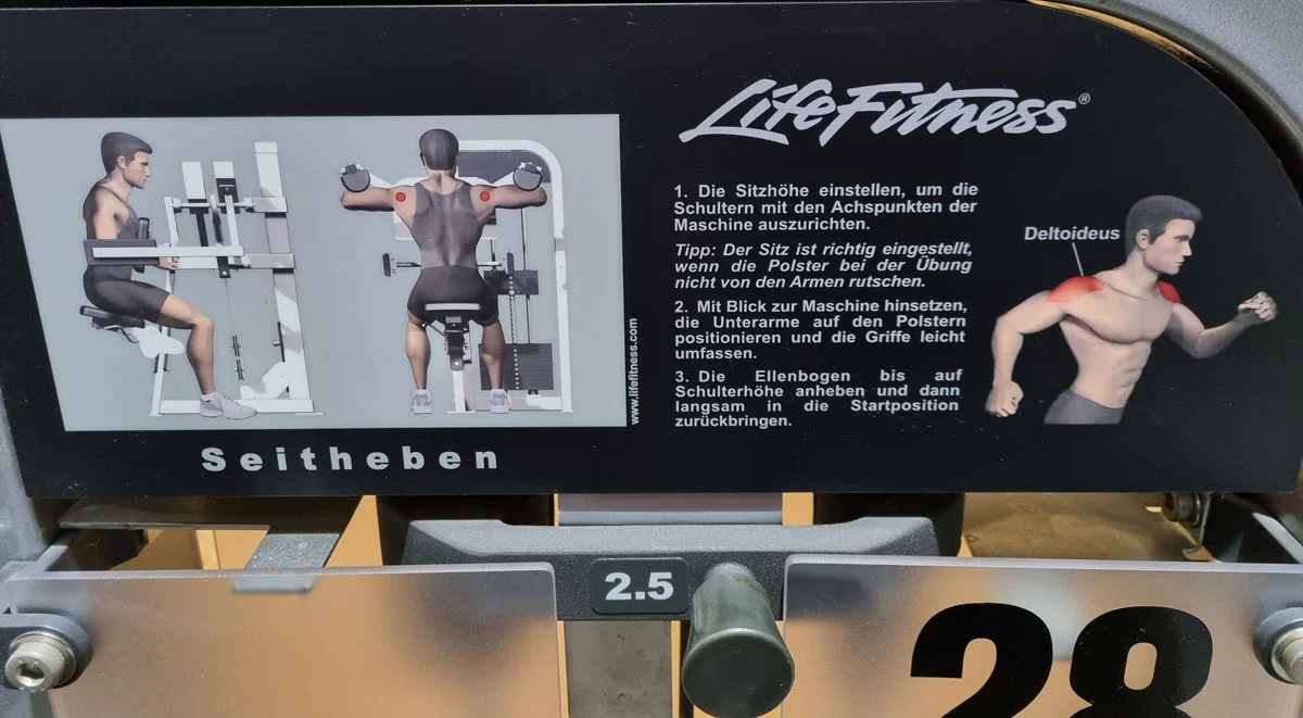 Life Fitness Pro 2 Seithebemaschine, Lateral Raise, Rahmenfarbe Silber, Polsterfarbe Schwarz, gebraucht -  überholter Zustand - Image 7