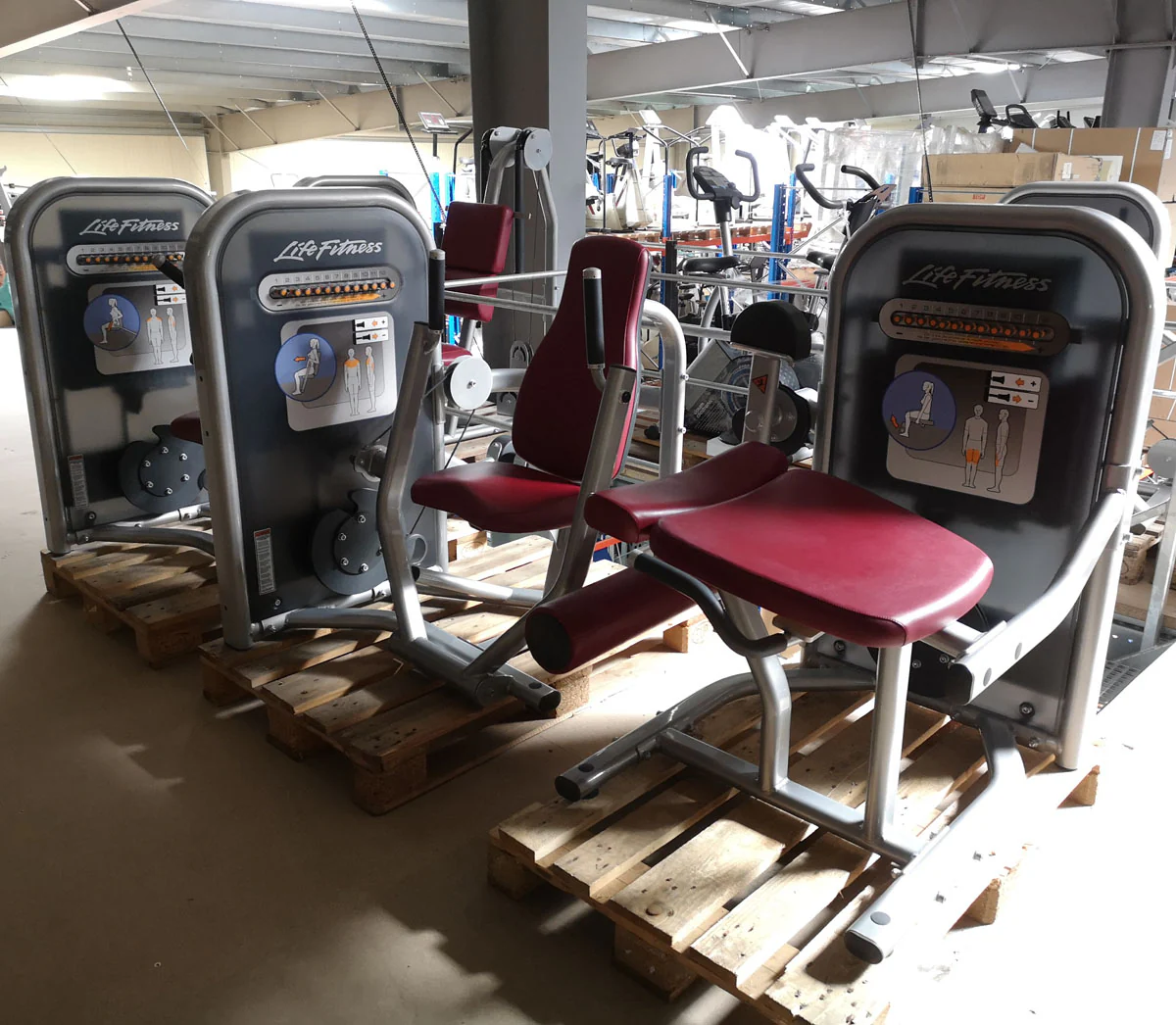 Life Fitness Zirkel mit 8 Fitnessgeräten, Circuit Series Set, Polster Rot, gebraucht - überholter Zustand - Image 9
