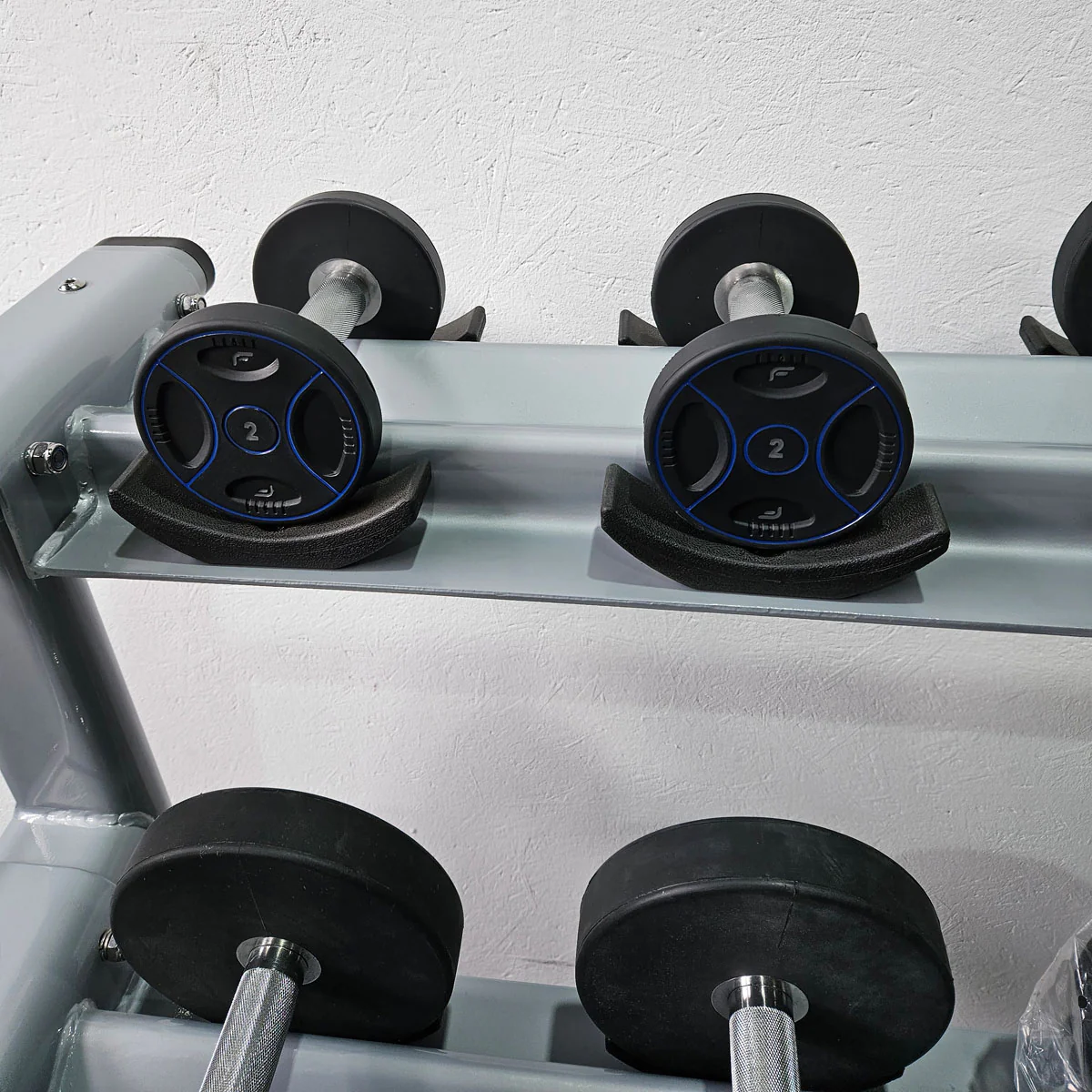 Matrix bzw Franziski Sport PU Polyurethan Kurzhantelsatz von 2 bis 20kg in 2kg Stufen ( 10 Paare ) Farbe Schwarz-Blau, inkl. Matrix Kurzhantelablage (sehr stabil), gebraucht - sehr guter Zustand - Image 5