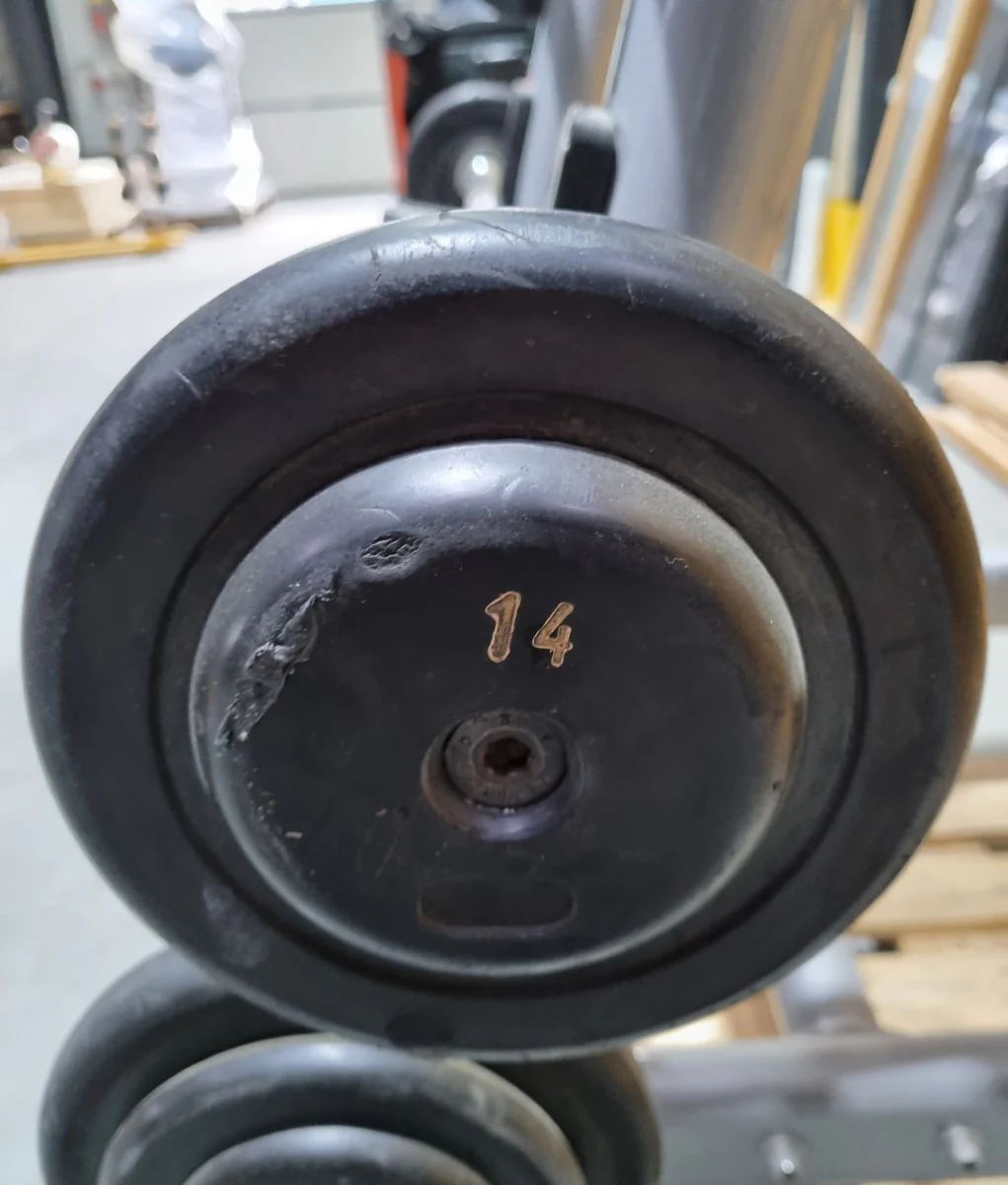 Matrix Langhantelablage für 10 Langhanteln inkl. 9 Kompakthanteln, Ähnlich SZ Hanteln, gebrauchter Zustand - Image 8