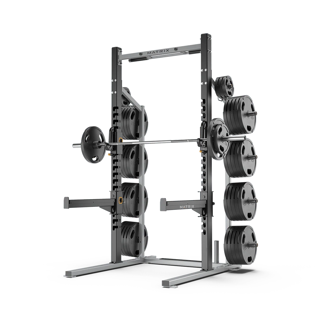 Matrix Magnum Half Rack MG-A690 mit J-Hooks und Klimmzugstange, Rahmenfarbe Silber und Schwarz, gebraucht - geprüfter Zustand - Image 5