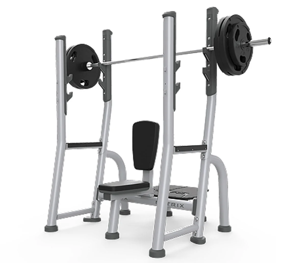 Matrix Schulter-Drückerbank, Magnum Olympic Shoulder Bench MG-A45, Polsterfarbe Schwarz, Rahmenfarbe Silber, gebraucht - überholter Zustand - Image 11