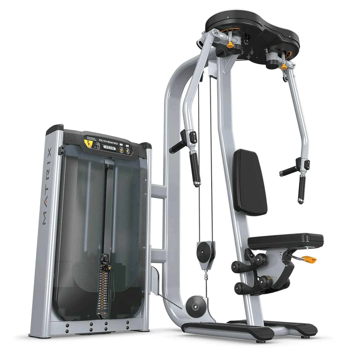 Matrix Ultra Pec Fly and Rear Delt G7-S22, Butterfly und Butterfly Reverse 2 in 1 Kombimaschine, Rahmen Silber, gebraucht - überholter Zustand - Image 5