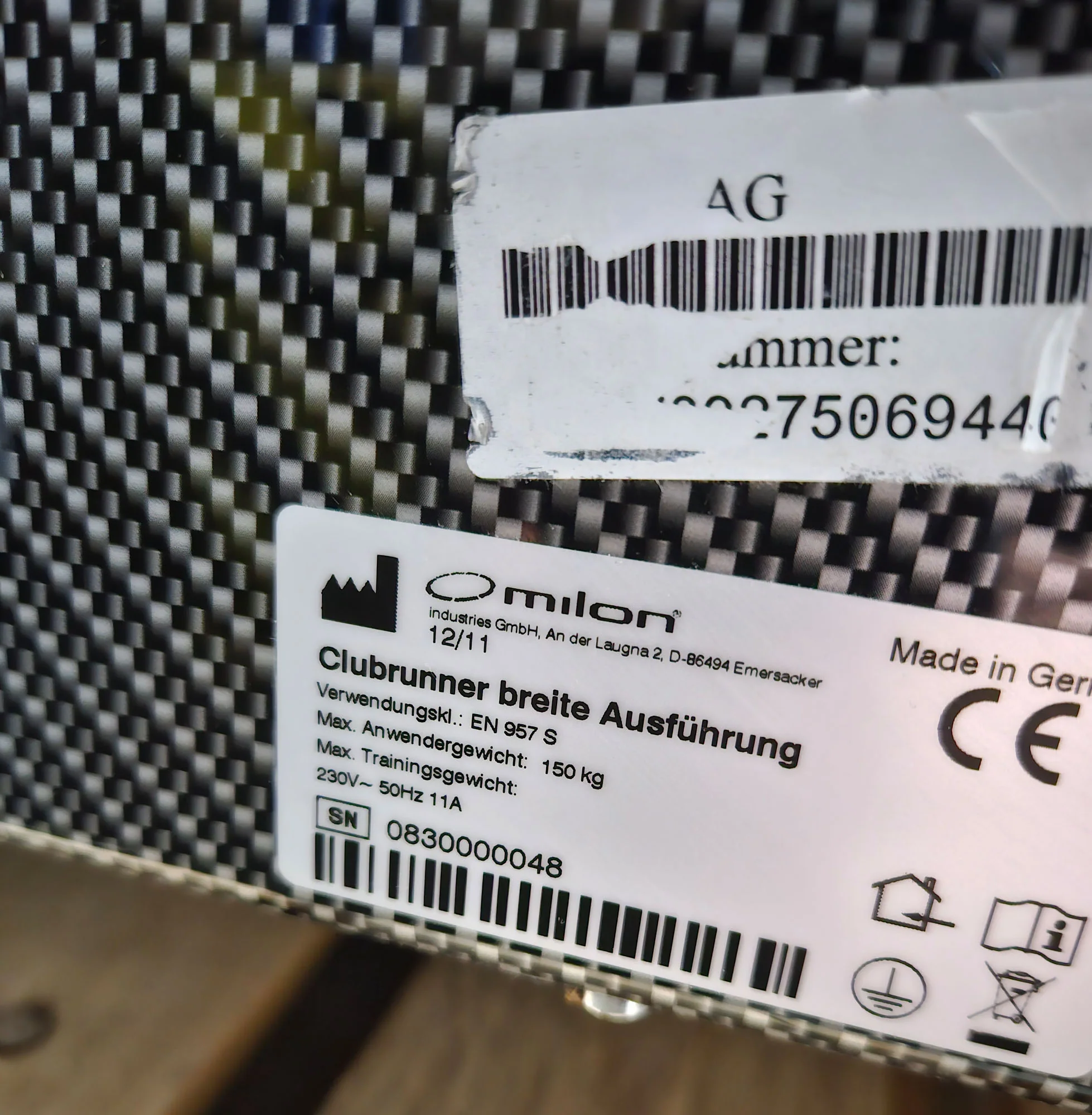 Milon Laufband Clubrunner, breite Ausführung, Farbe Carbon Schwarz, gebraucht - überholter Zustand - Image 7
