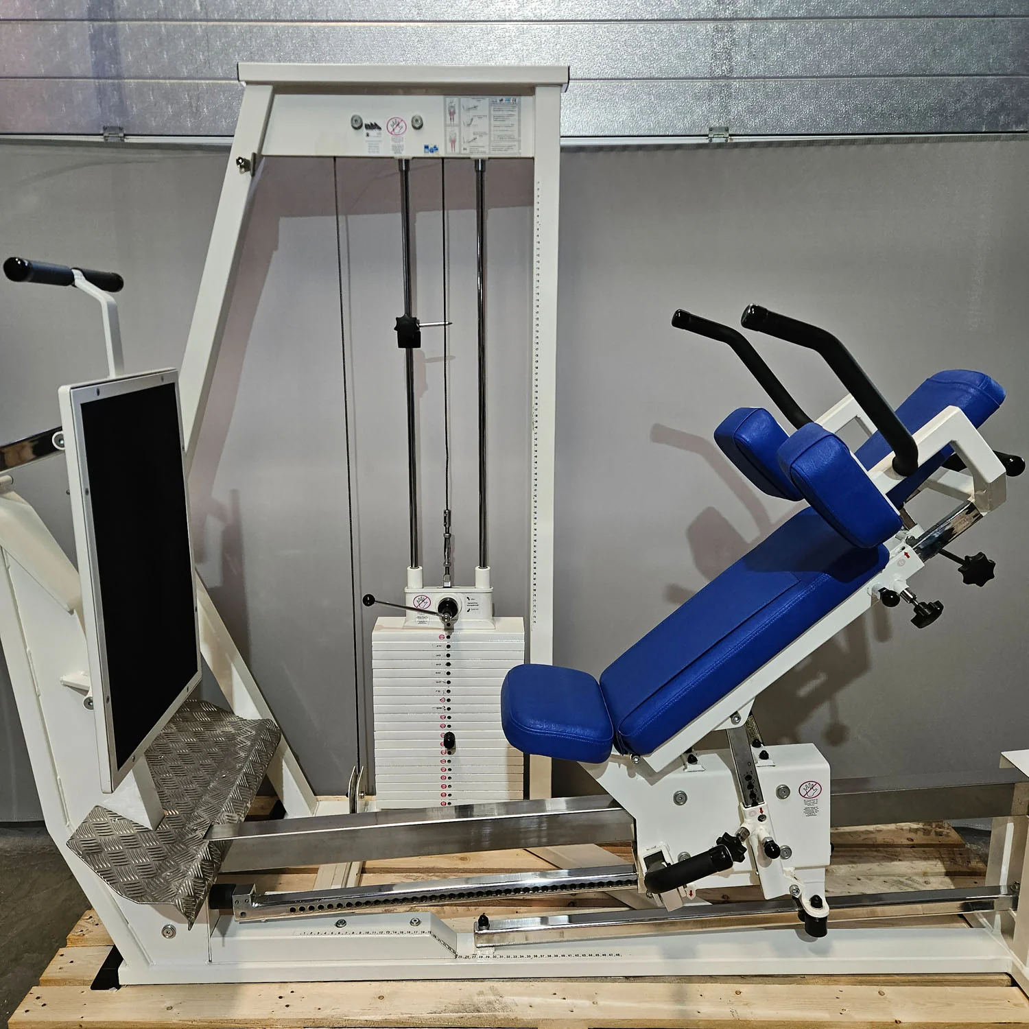 MKB Keller Funktionsstemme, Beinpresse verstellbar sitzend - liegend, 200kg Gewichtsblock, Farbe Weiß, gebraucht - überholter Zustand - Image 11