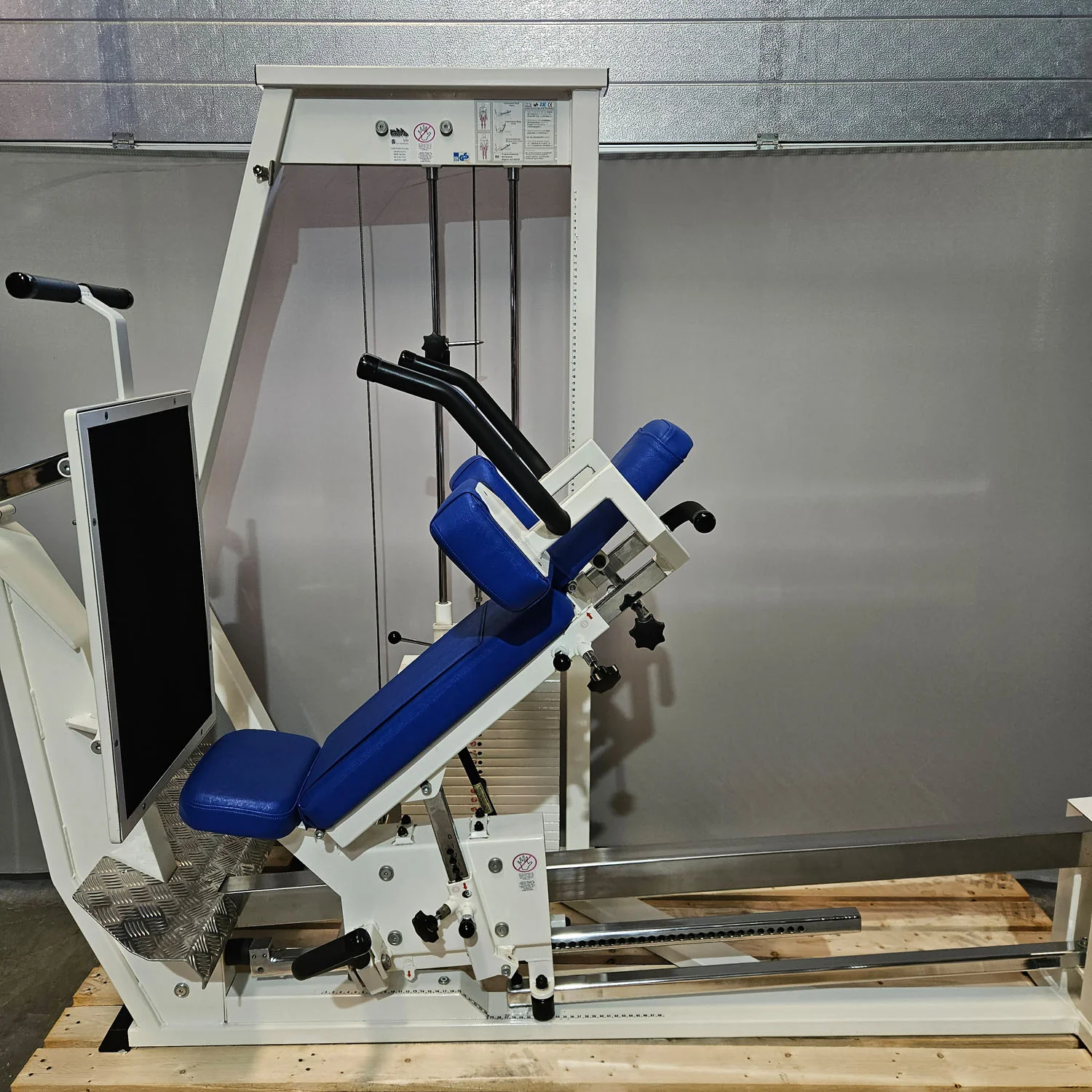 MKB Keller Funktionsstemme, Beinpresse verstellbar sitzend - liegend, 200kg Gewichtsblock, Farbe Weiß, gebraucht - überholter Zustand - Image 12