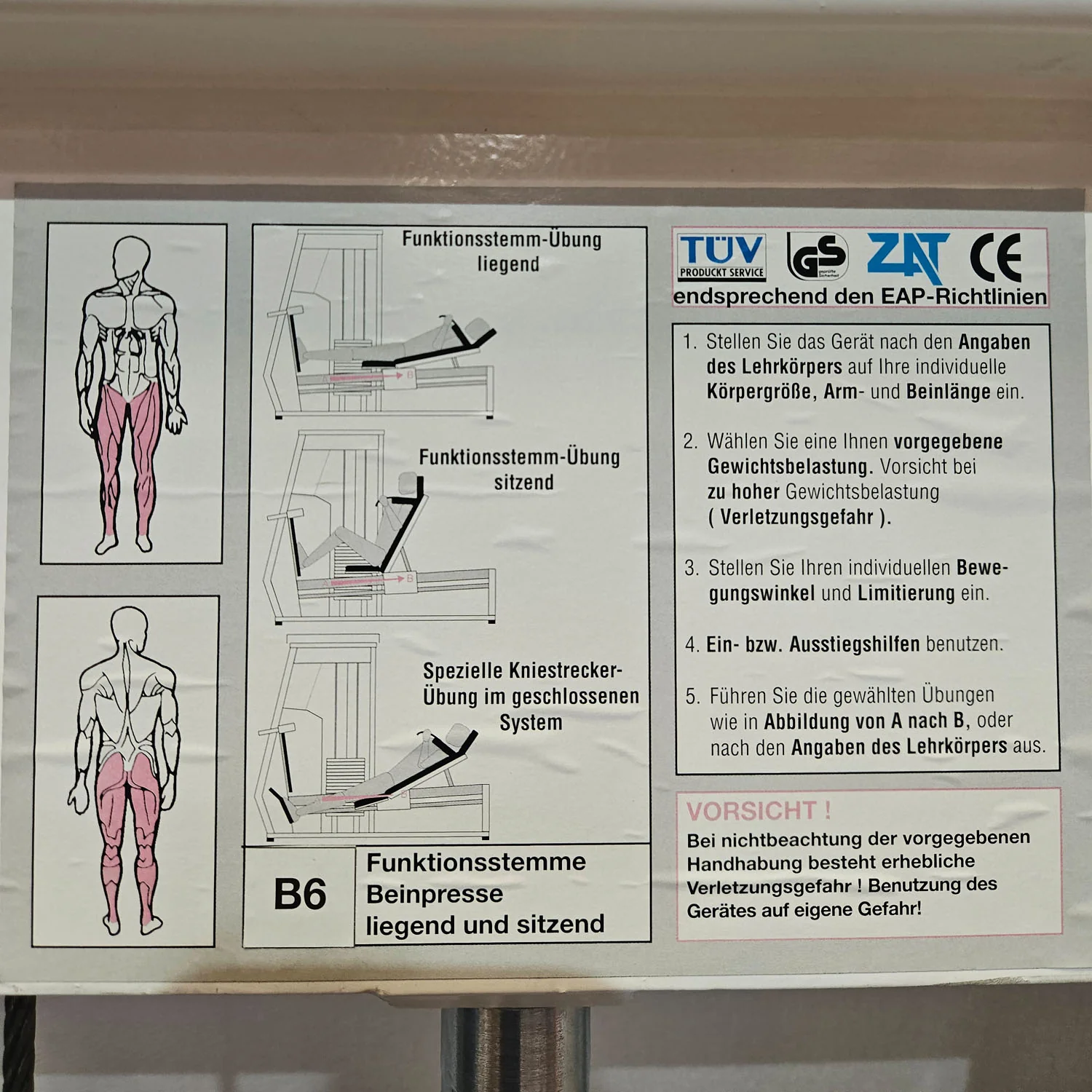 MKB Keller Funktionsstemme, Beinpresse verstellbar sitzend - liegend, 200kg Gewichtsblock, Farbe Weiß, gebraucht - überholter Zustand - Image 19