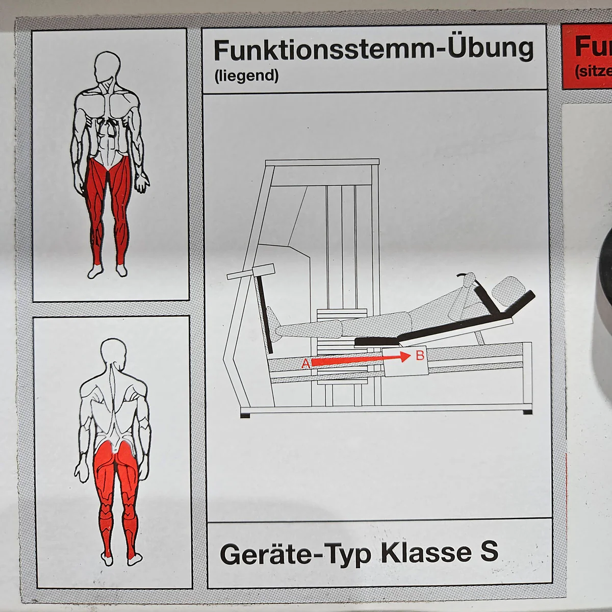 MKB Keller Funktionsstemme, Beinpresse verstellbar sitzend - liegend, Kippkreisel, 180kg Gewichtsblock, Farbe Weiß, gebraucht - überholter Zustand - Image 19